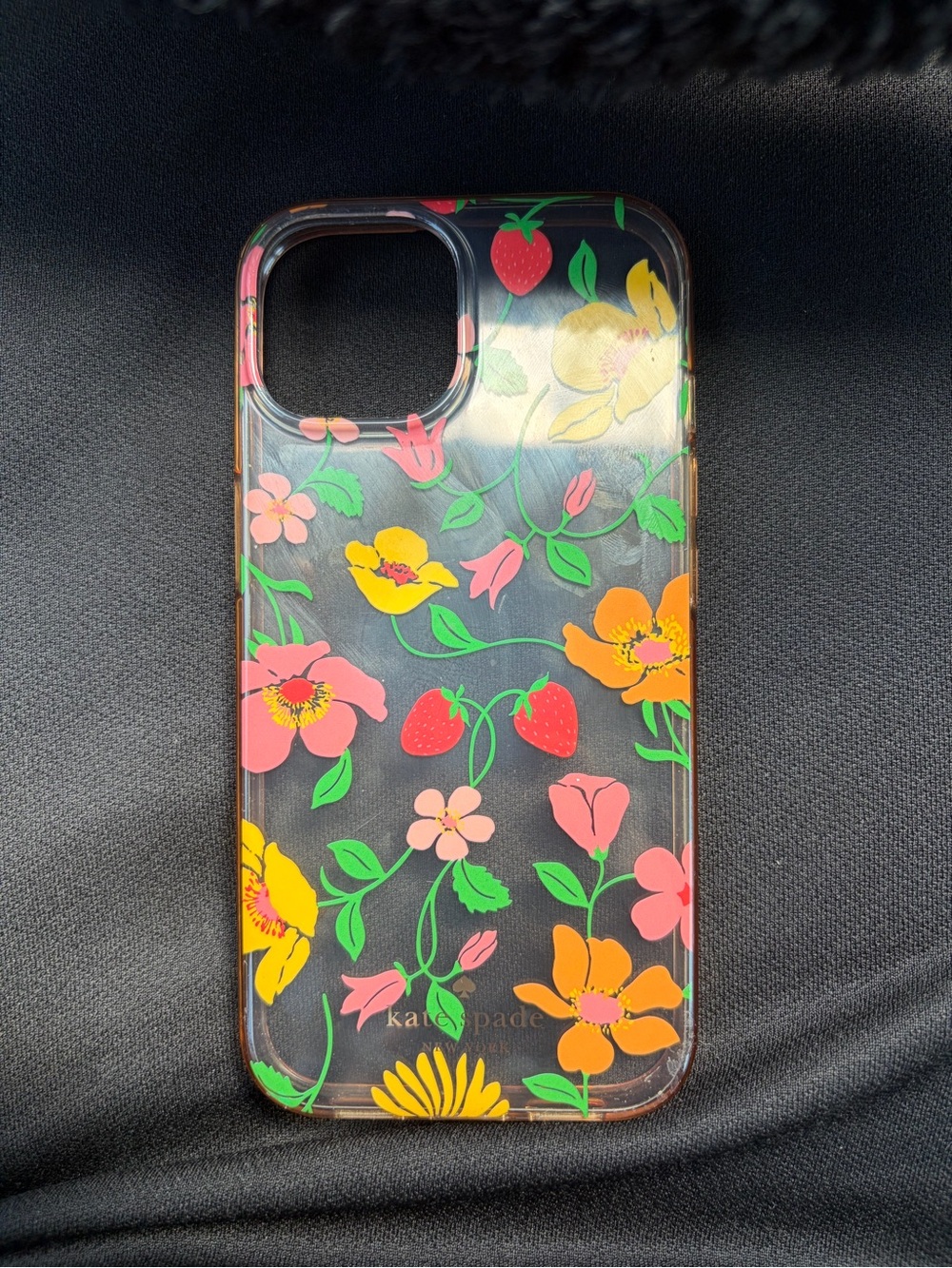 kate spade Clear Floral & Strawberry Phone Case - Pink, Yellow, Green, Red